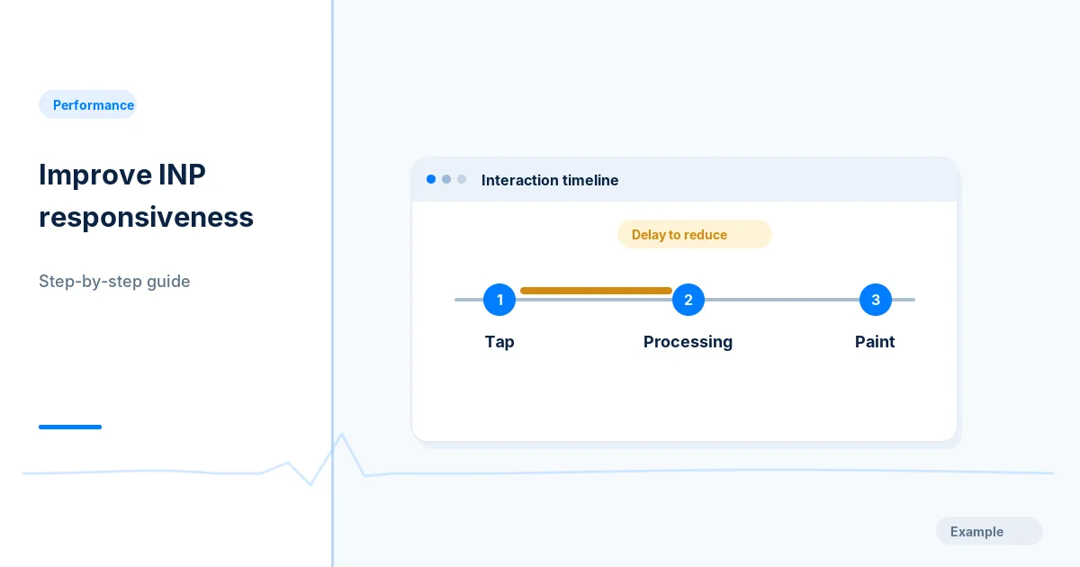 Illustration of an interaction timeline with tap, processing and paint steps and a delay to reduce.