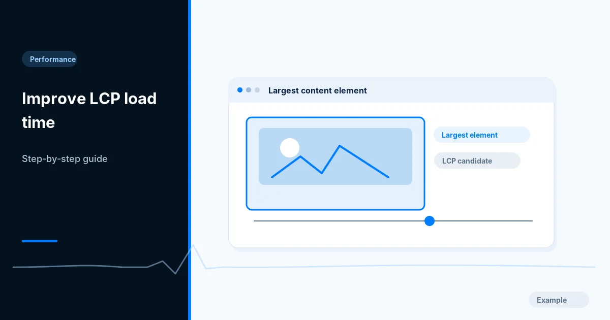 Illustration of a page with its largest content element highlighted on a loading timeline.